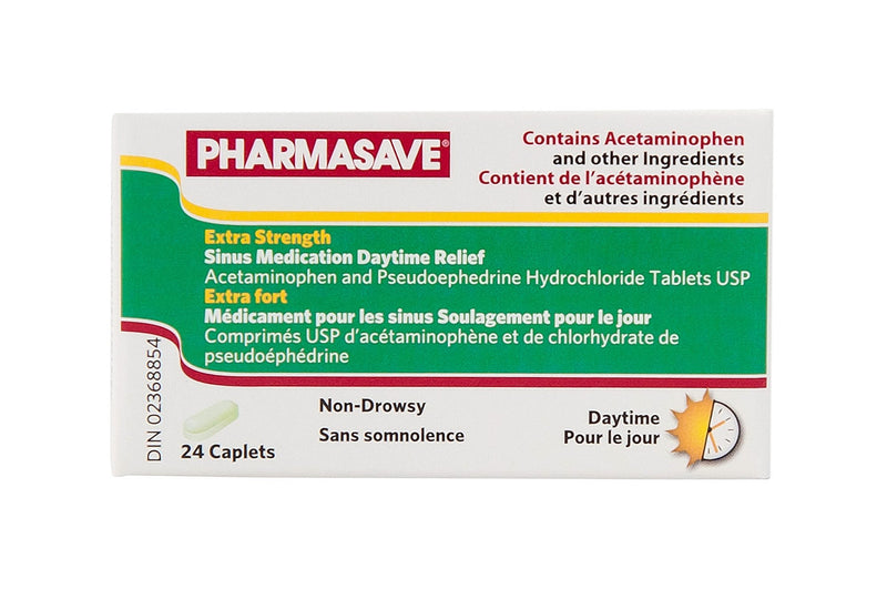 Pharmasave Sinus Medication - Extra Strength Non Drowsy (Daytime) - 50 Caplets - Simpsons Pharmacy