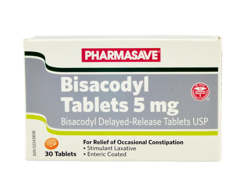 Pharmasave Bisacodyl Laxative 5mg - 10 Tablets - Simpsons Pharmacy