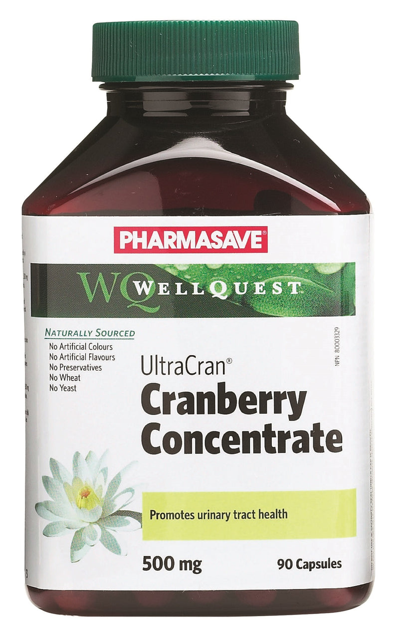Pharmasave WellQuest UltraCran Cranberry Concentrate 500mg Vegetarian Capsules - Simpsons Pharmacy