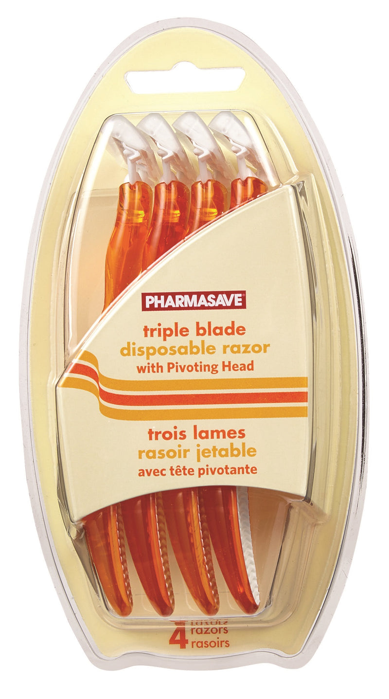Pharmasave Triple Blade Disposable Razors with Pivoting Head (Aloe & Shea) - Simpsons Pharmacy