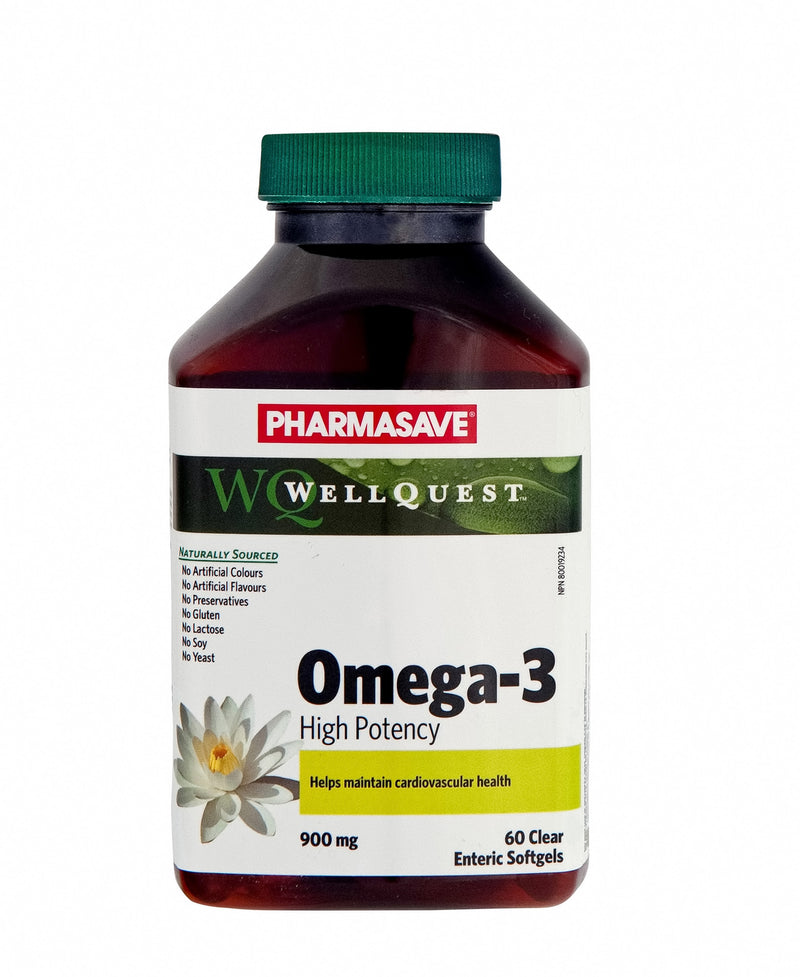 Pharmasave WellQuest Omega-3 High Potency 900mg Clear Enteric Softgels - Simpsons Pharmacy