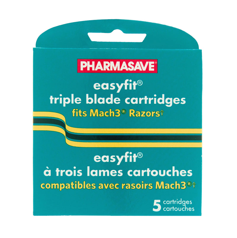 Pharmasave Easy Fit Triple Blade Cartridge (Fits Mach 3!) - 5 Cartridges - Simpsons Pharmacy