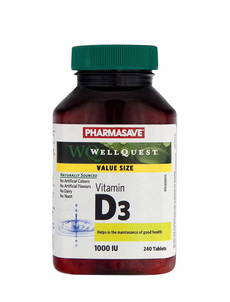 Pharmasave WellQuest Vitamin D3 1000IU Tablets - Simpsons Pharmacy