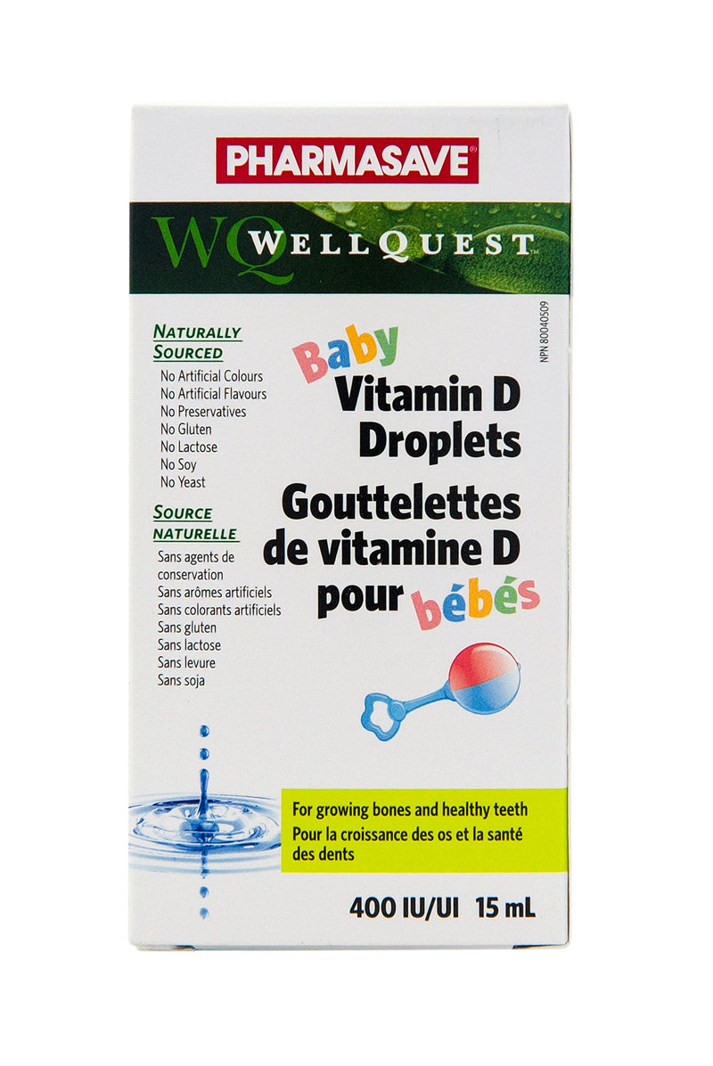 Pharmasave WellQuest Baby Vitamin D Droplets 400 IU 500 Drops - Simpsons Pharmacy