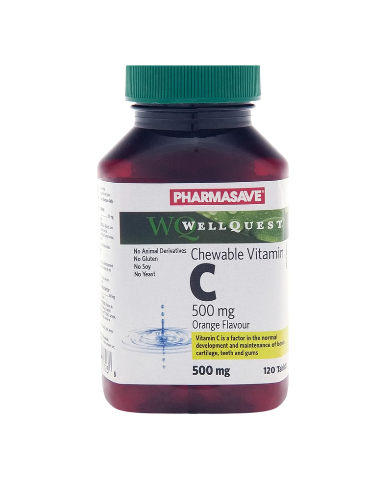 Pharmasave WellQuest Vitamin C 500mg - Chewable Orange Tablets - Simpsons Pharmacy
