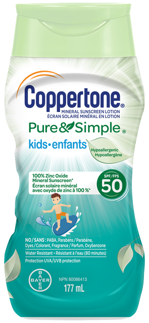 COPPERTONE PURE AND SIMPLE KIDS SUNSCREEN LOTION SPF 50 - 177ML - Simpsons Pharmacy