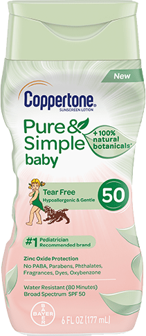 COPPERTONE PURE AND SIMPLE BABY SUNSCREEN LOTION SPF 50 - 177ML - Simpsons Pharmacy