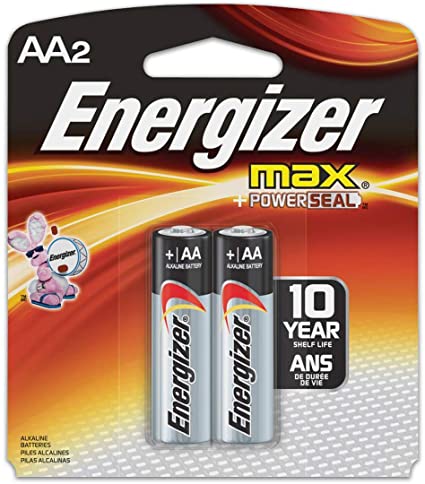 Energizer MAX Alkaline Batteries, AA, 2 Batteries/Pack