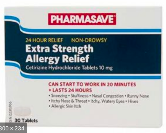 Pharmasave Allergy Relief (Cetirizine) 10mg - Extra Strength Tablets - Simpsons Pharmacy