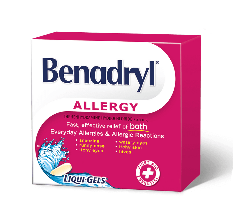 Benadryl Allergy Relief 25mg Liqui-Gels - 20 Capsules - Simpsons Pharmacy