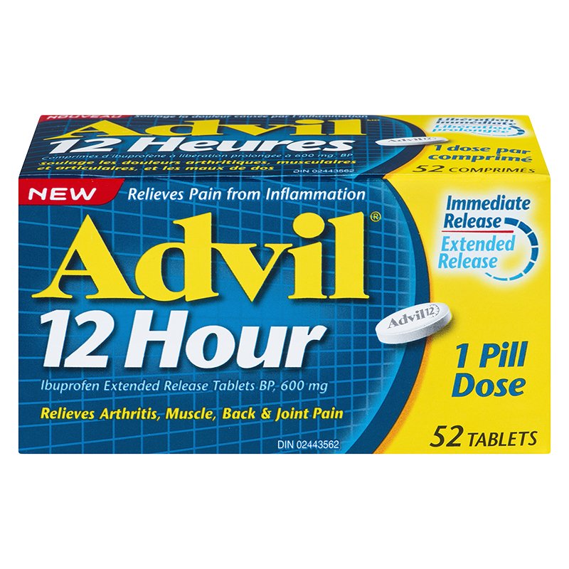 Advil 12 Hour Ibuprofen 600mg - 52 Tablets - Simpsons Pharmacy