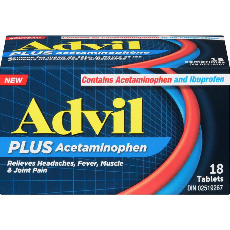 Advil Plus Acetaminophen 18's - Simpsons Pharmacy