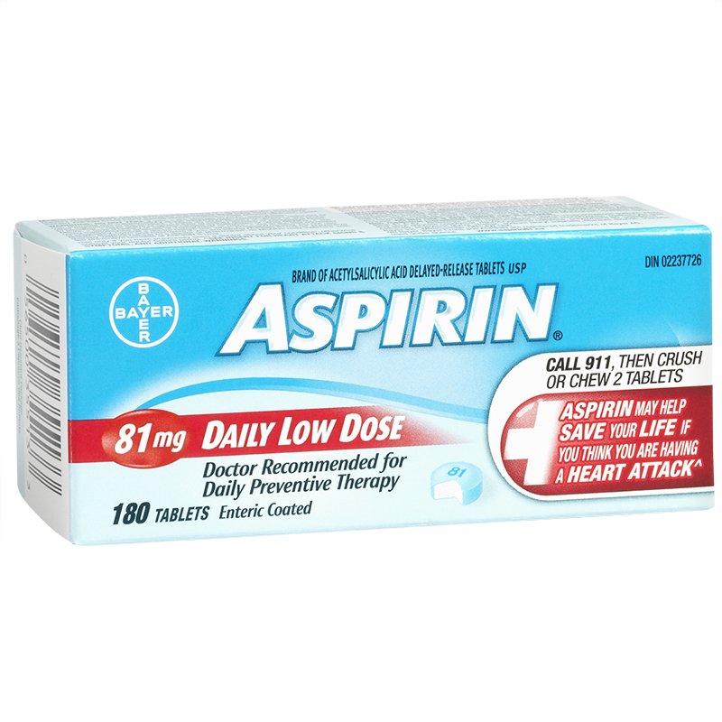 Aspirin Daily Low Dose 81mg - 180 Tablets - Simpsons Pharmacy