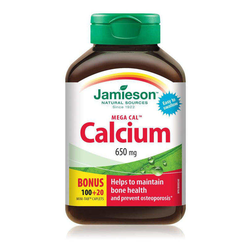 Jamieson Natural Sources Mega Cal Calcium 650mg - 120 Caplets - Simpsons Pharmacy