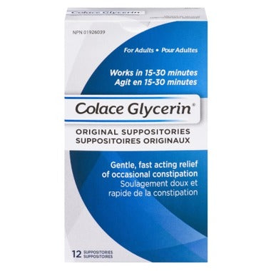 Colace Glycerin Original Suppositories - 12 Suppositories - Simpsons Pharmacy