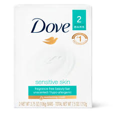 Dove White Beauty Soap Bar for Sensitive Skin - 2 Bars - Simpsons Pharmacy