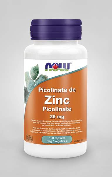 NOW Zinc Picolinate 25 mg 100 caps - Simpsons Pharmacy