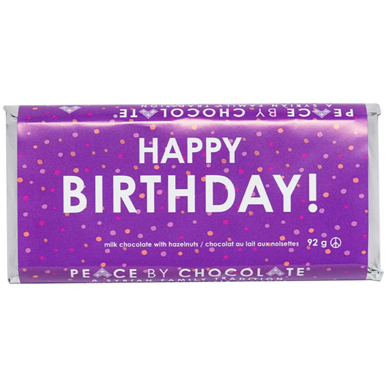 Peace By Chocolate Happy Birthday Bar 92g - Simpsons Pharmacy