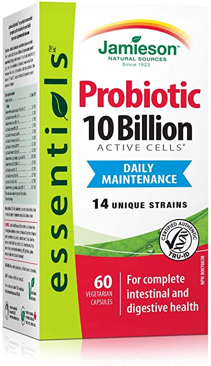 Jamieson Natural Sources Probiotic 10 Billion Active Cells - 60 Vegetarian Capsules - Simpsons Pharmacy