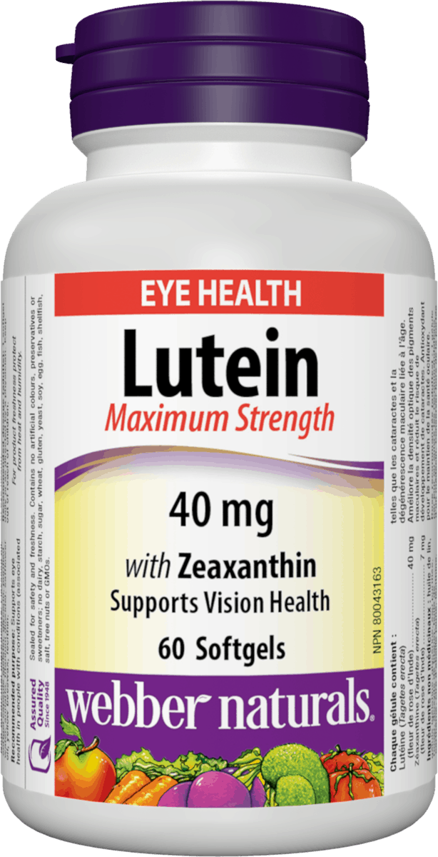 Webber Naturals Lutein Maximum Strength 40mg with Zeaxanthin - 60 Softgels - Simpsons Pharmacy