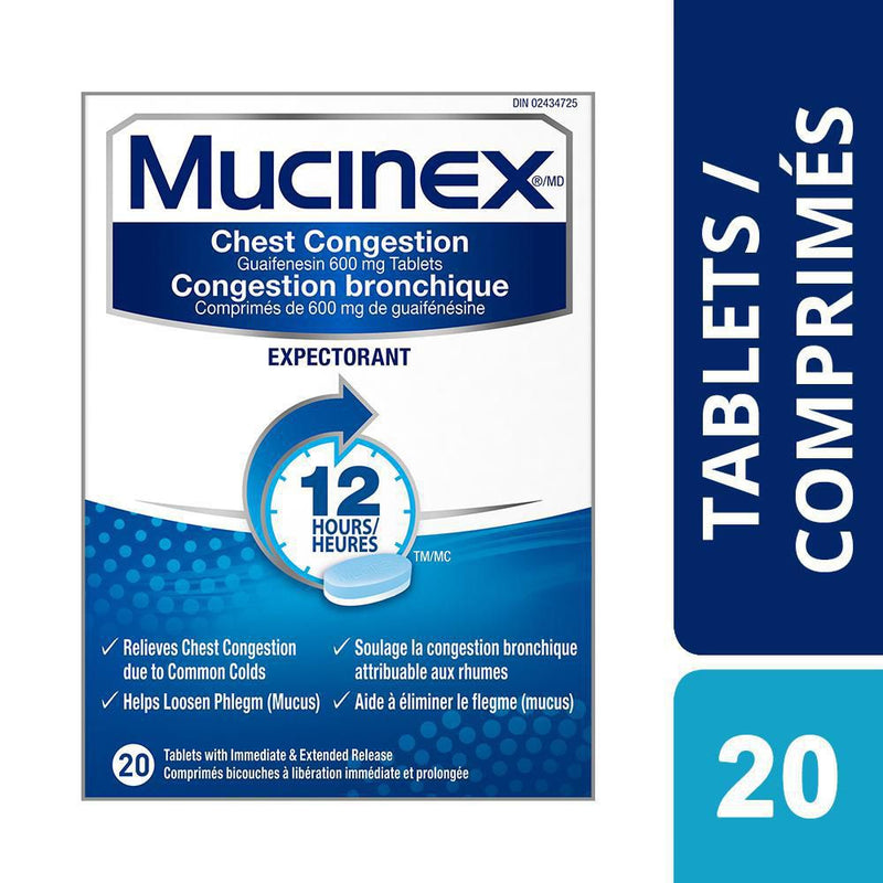 Mucinex Chest Congestion - 20 Tablets - Simpsons Pharmacy