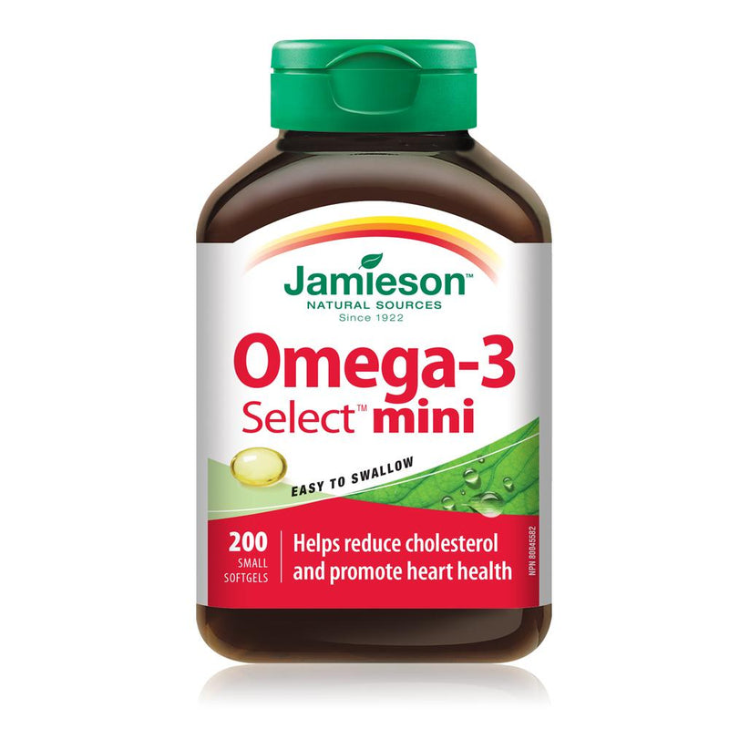Jamieson Natural Sources Omega-3 Select Mini - 200 Small Softgels - Simpsons Pharmacy