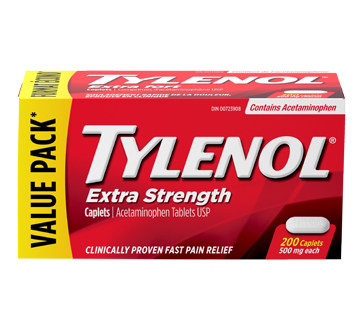 Tylenol Extra Strength Pain Relief Acetaminophen 500mg - 200 Caplets - Simpsons Pharmacy