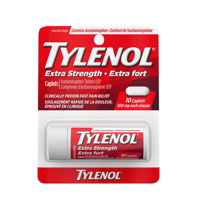 Tylenol Extra Strength Pain Relief Acetaminophen 500mg - 10 eZ Tablets - Simpsons Pharmacy