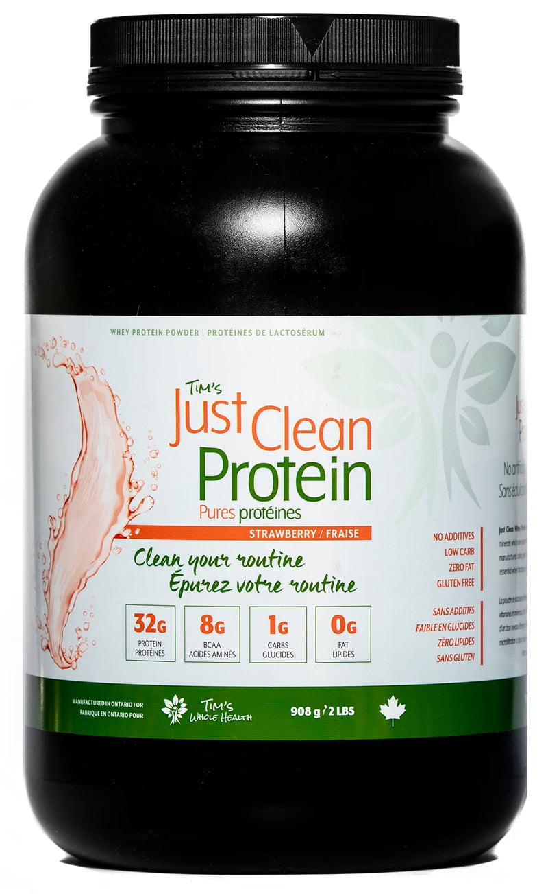 JUST CLEAN PROTEIN  STRAWBERRY 2LB TUB - Simpsons Pharmacy