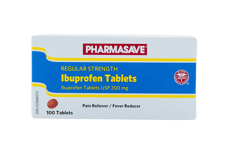 Pharmasave Regular Strength Ibuprofen 200mg - 100 Tablets - Simpsons Pharmacy