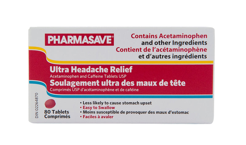 Pharmasave Acetaminophen Ultra Headache Relief - 80 Tablets - Simpsons Pharmacy