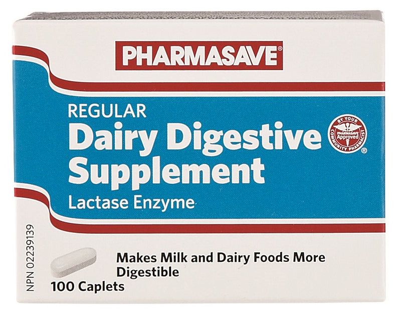 Pharmasave Dairy Digestive Regular Strength - 100 Caplets - Simpsons Pharmacy