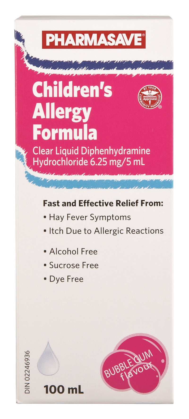 Pharmasave Children's Allergy Formula Bubblegum Flavour - 100mL - Simpsons Pharmacy