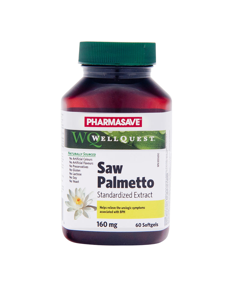 Pharmasave WellQuest Saw Palmetto Standardized Extract 160mg Softgels - Simpsons Pharmacy