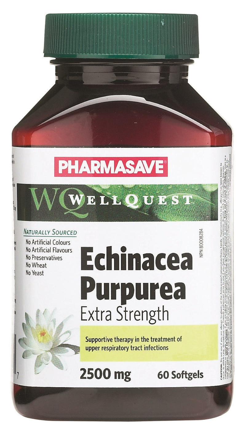 Pharmasave WellQuest Echinacea Purpurea Extra Strength 2500mg Softgels - Simpsons Pharmacy