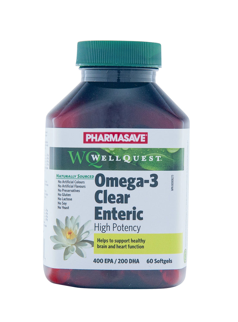 Pharmasave WellQuest Omega-3 Clear Enteric High Potency 400 EPA/200 DHA Softgels - Simpsons Pharmacy