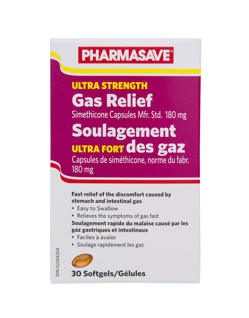 Pharmasave Gas Relief Ultra Strength - 30 Softgels - Simpsons Pharmacy