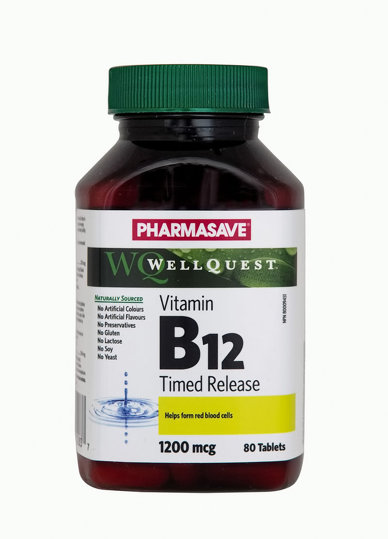 Pharmasave WellQuest Vitamin B12 Timed Release 1200mcg Tablets - Simpsons Pharmacy