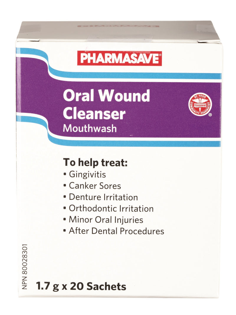 Pharmasave Oral Wound Cleanser Mouthwash - 20 Sachets - Simpsons Pharmacy