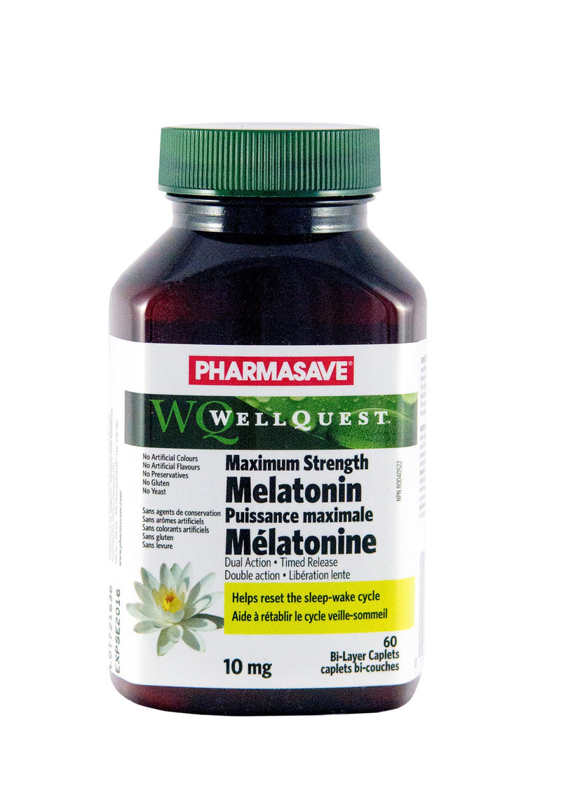 Pharmasave WellQuest Melatonin Dual Action 10mg Timed Release Bi-Layer Caplet - Simpsons Pharmacy