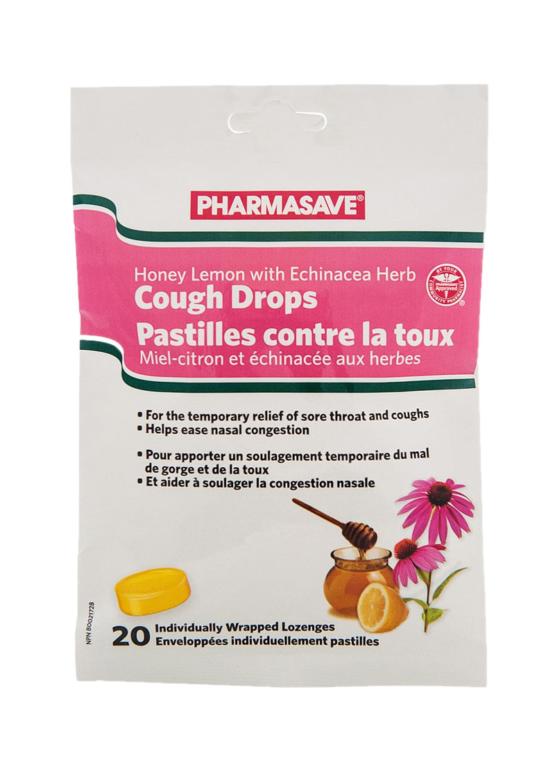 Pharmasave Herb Cough Drops Honey Lemon w/Echinacea - Simpsons Pharmacy