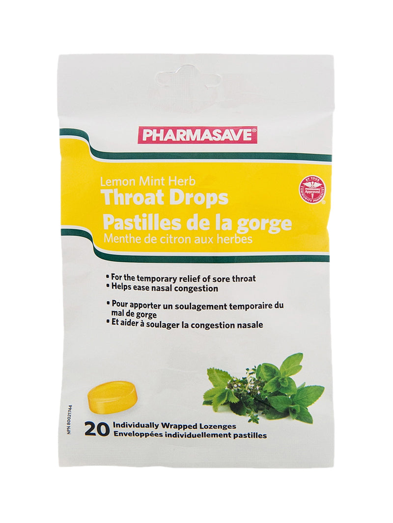 Pharmasave Herb Throat Drops Lemon Mint - Simpsons Pharmacy