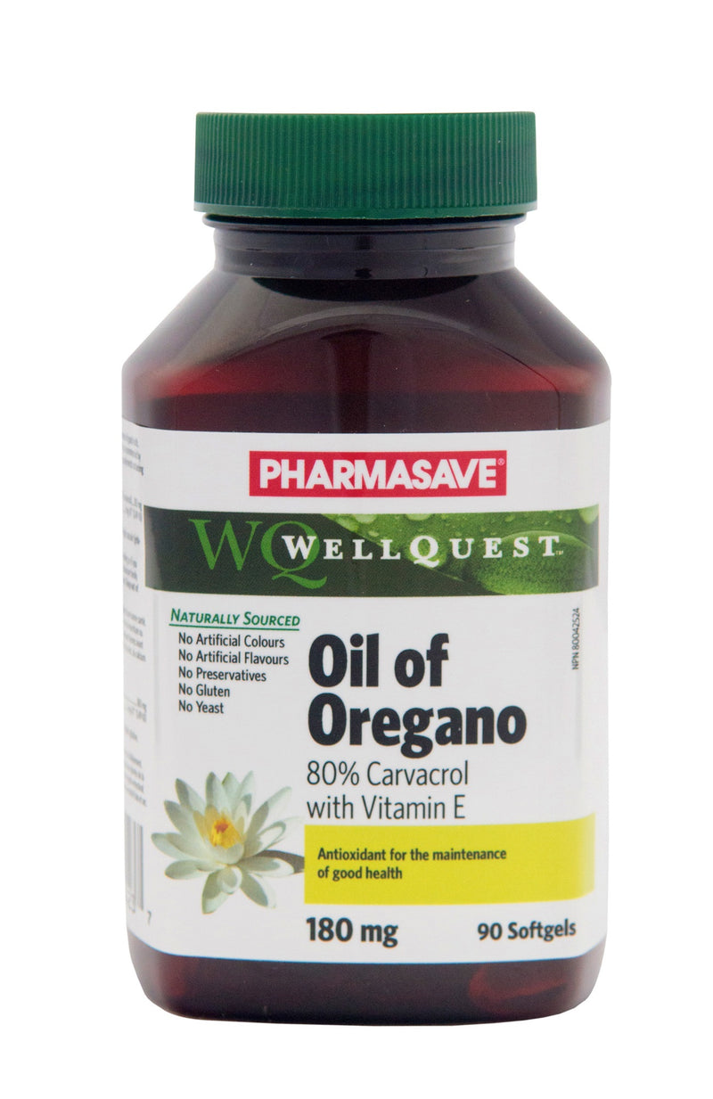 Pharmasave WellQuest Oil of Oregano 80% Cavacrol w Vit E 180mg Softgels - Simpsons Pharmacy