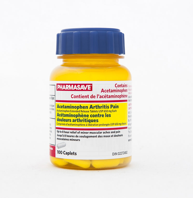 Pharmasave Acetaminophen Arthritis Pain Relief 650mg - 100 Caplets - Simpsons Pharmacy