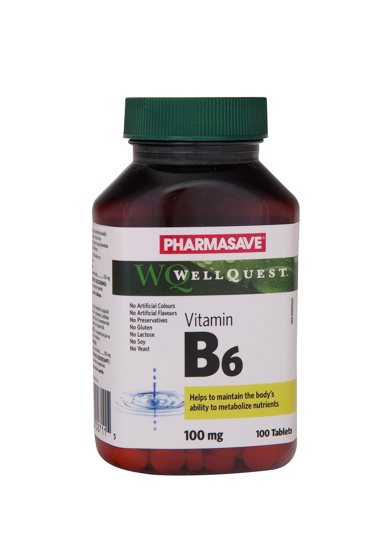 Pharmasave WellQuest Vitamin B6 100mg Tablets - Simpsons Pharmacy