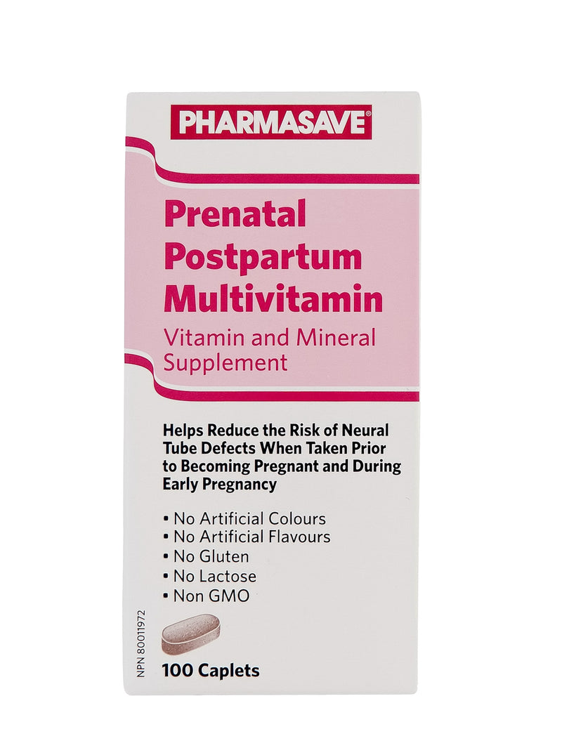 Pharmasave Prenatal Postpartum Multivitamin Caplets - Simpsons Pharmacy