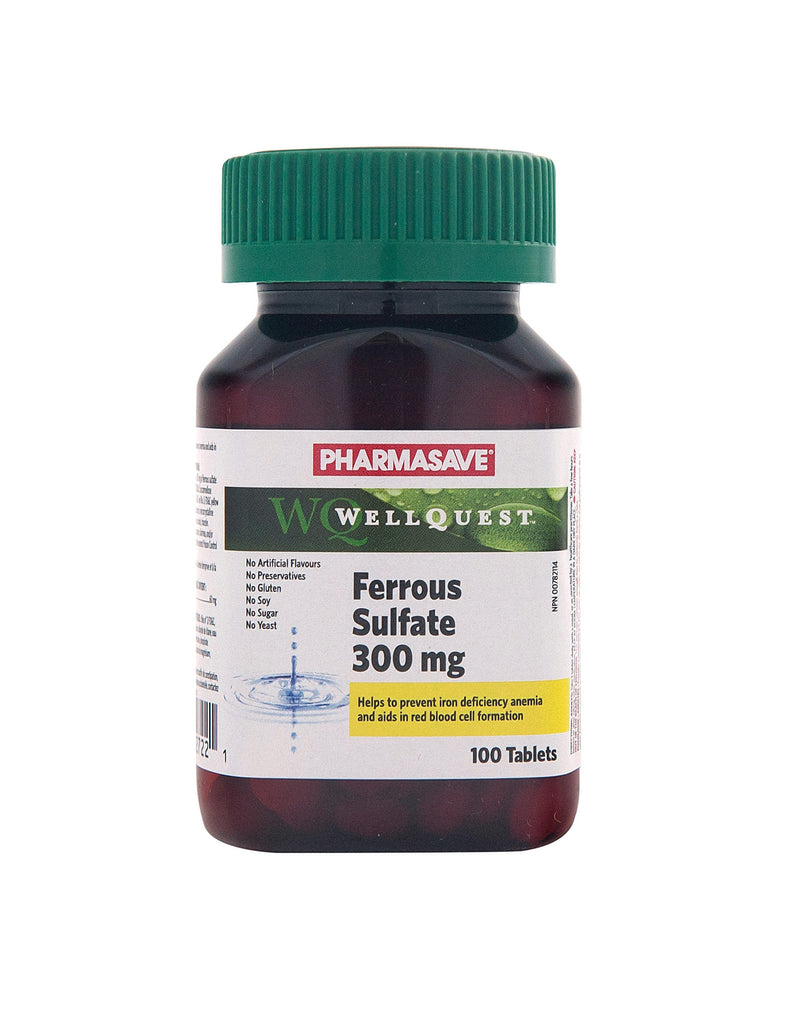 Pharmasave WellQuest Ferrous Sulfate 300mg Tablets - Simpsons Pharmacy