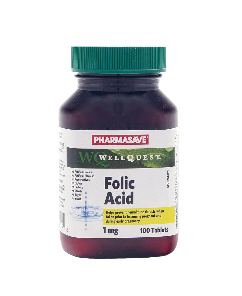 Pharmasave WellQuest Folic Acid Tablets USP 1mg Tablets - Simpsons Pharmacy