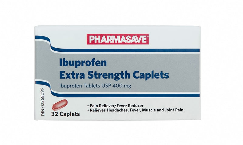 Pharmasave Extra Strength Ibuprofen 400mg - 32 Caplets - Simpsons Pharmacy