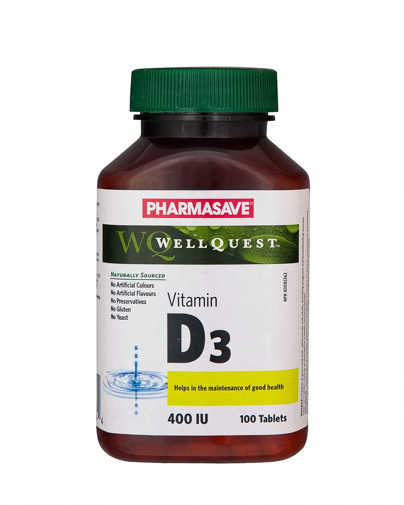Pharmasave WellQuest Vitamin D3 400IU Tablets - Simpsons Pharmacy